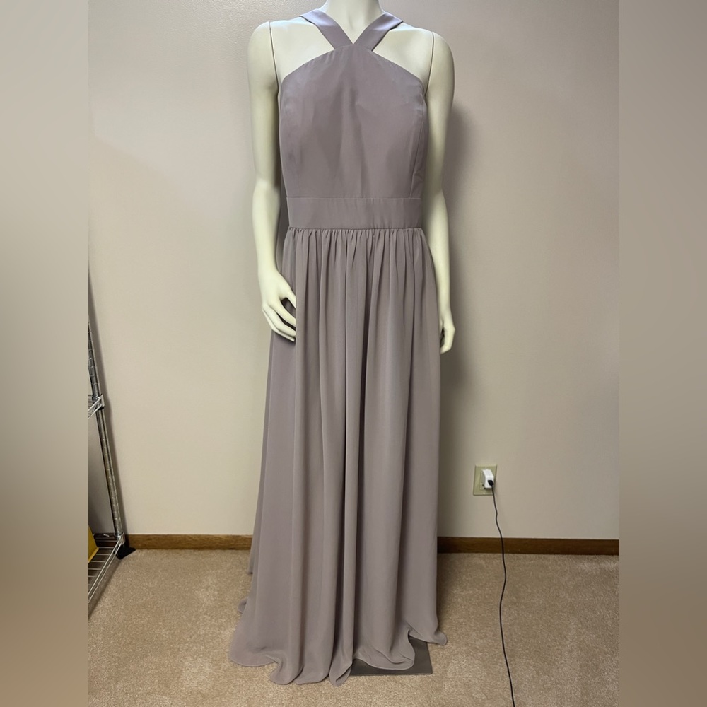 AW Bridal Bridesmaid Formal Dress Size 20 Halter Beige Over Lt Mauve Pre-Owned